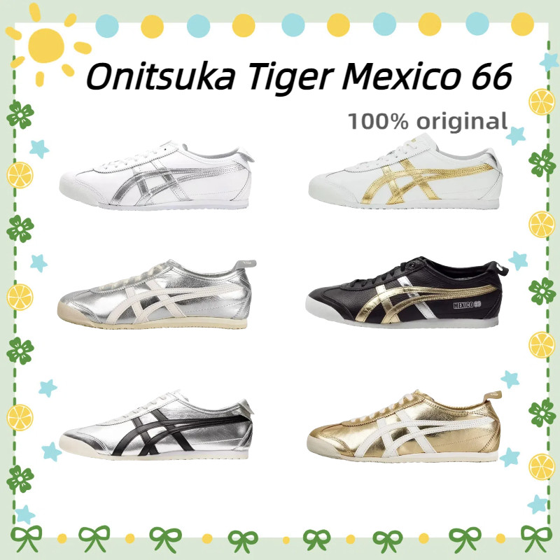 💯ของแท้จากแบรนด์💯& Onitsuka Tiger Mexico 66 &รองเท้าสั่นสะเทือนที่สะดวกสบายรองเท้าสันทนาการชายและหญิงกีฬากลางแจ้ง🌸