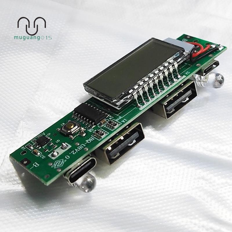 แบตเตอรี่ลิเธียม Charger Board Mobile Power Board LED Dual USB 5V 2.4A แผงวงจร Micro/Type-C USB Powe