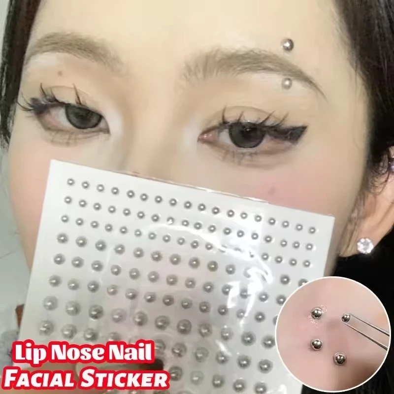 เงินจมูกปลอมเจาะสติกเกอร์ไม่เจาะใบหน้า Jewellery Self กาว Rhinestones สําหรับริมฝีปากตา Body ส่วนบุคคลตกแต่ง