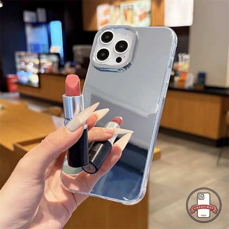 แฟชั่นสีเงินมาก แต่งหน้ากระจก IMD นุ่ม เคส IPhone 12 11 15 16 13 14 Pro Max 7 8 XR 14 16 15 Plus 7Plus X 8Plus XS Max