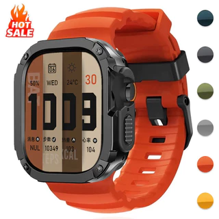 Band + กรณีกีฬาสายรัดซิลิโคน TPU + PC ฝาครอบกันชนสําหรับ Apple Watch Ultra 2 49 มม.42 44 45 46 มม. iWatch Series10/8/7/SE/6/5