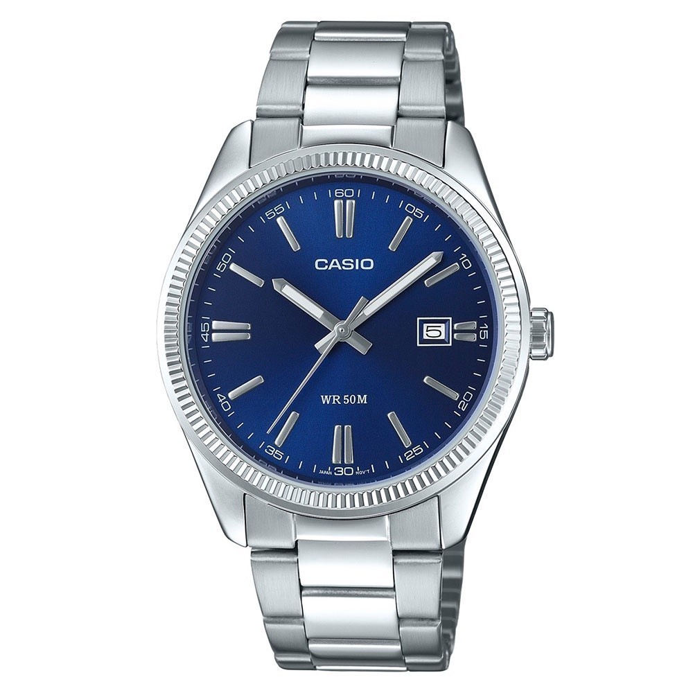 CASIO นาฬิกาข้อมือ CASIO รุ่น MTP-1302PD-2AVEF วัสดุสเตนเลสสตีล สีน้ำเงิน