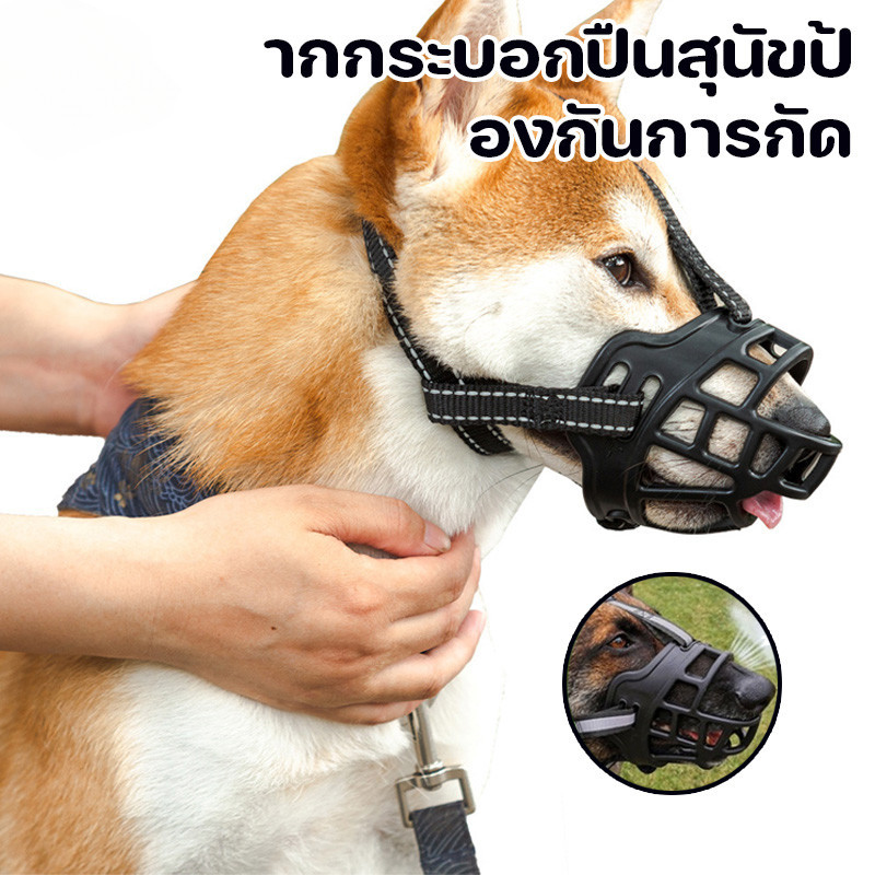 🐶พร้อมส่ง🐶 ที่ครอบปากสุนัข สุนัขสามารถดื่มน้ำได้ ตะกร้อครอบปากสุนัข