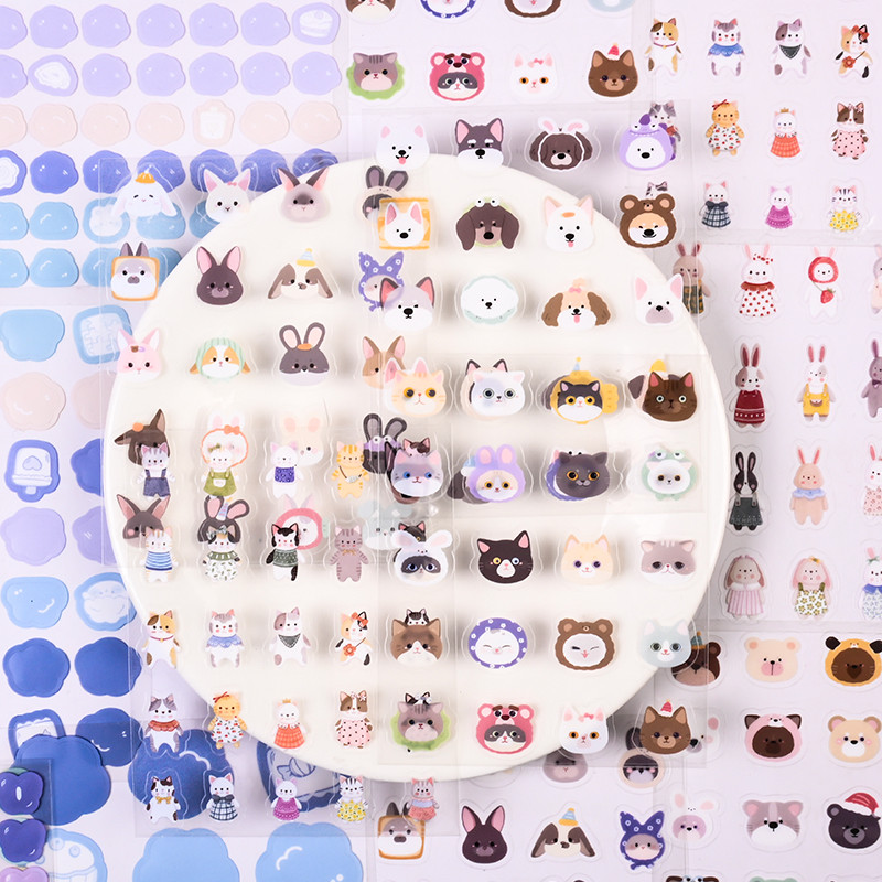 5 แผ่นสัตว์น่ารัก Series PET สติกเกอร์ตกแต่ง DIY วัสดุ Decals