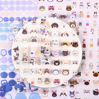 5 แผ่นสัตว์น่ารัก Series PET สติกเกอร์ตกแต่ง DIY วัสดุ Decals