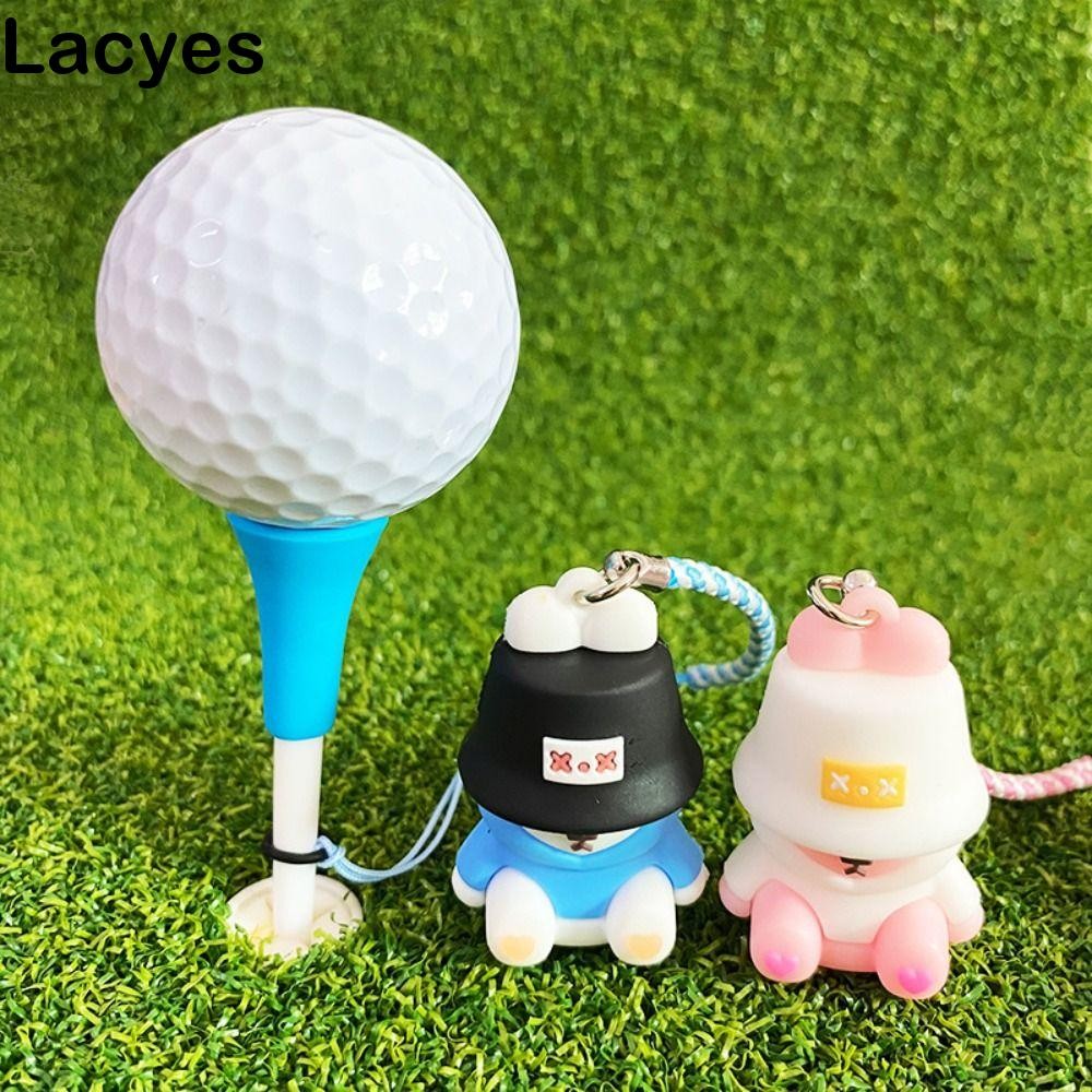 LAYES ชาวประมงหมี Tee พลาสติกการ์ตูนสําหรับกอล์ฟ, Ball Holder, ยางรีไซเคิล 83 มม. พกพาสะดวก
