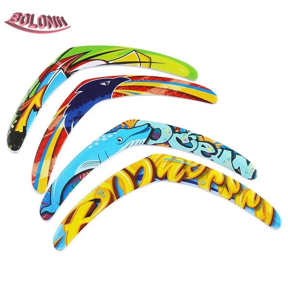BO V Shaped Boomerang, Profesional V-Shaped Flying Boomerang ของเล่น,เกม Props Returning EVA ตลก Dol