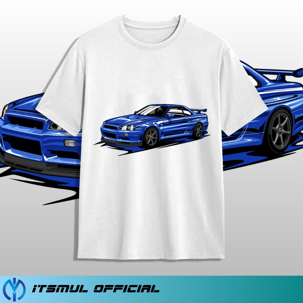 KATUN Nissan Skyline R34 GT-R IM01(15) 30s เสื้อยืดผ้าฝ้ายหวี