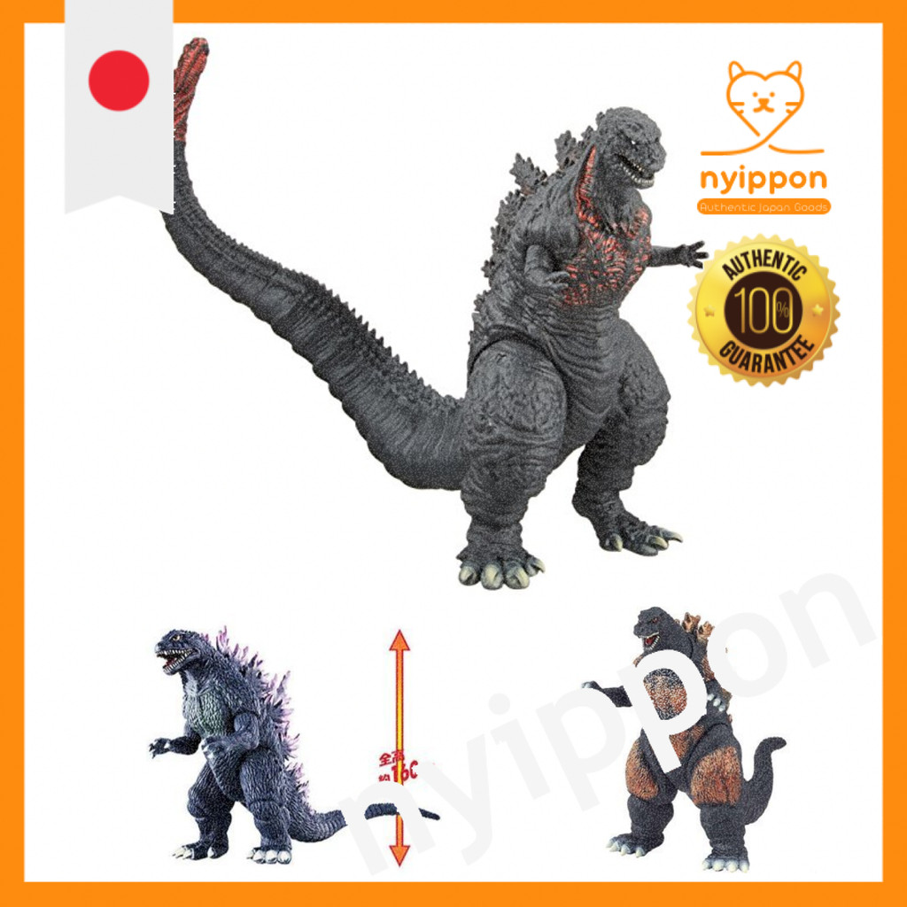 Godzilla Movie Monster Series - Burning Godzilla, Millennium Godzilla, Godzilla 2016