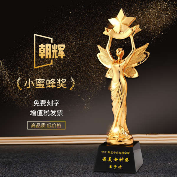 ♥5.12 Nurses& 39; Day Oscar Golden Man Trophy ที่กําหนดเองเทพธิดาเต้นรําเย็บปักถักร้อยสําหรับแม่และน