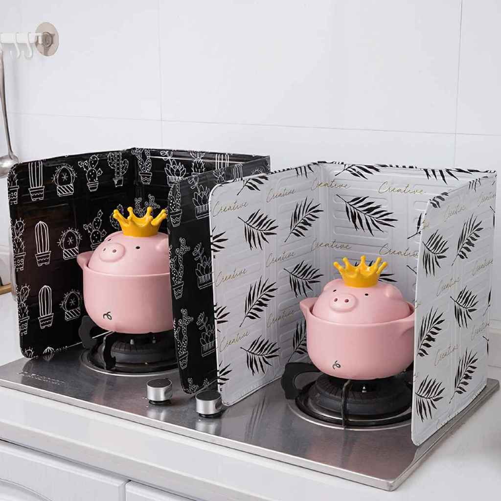 กระจกเตาแก๊สอลูมิเนียม Anti-Grease Splash Pattern Type - โล่จาระบีสําหรับเตาแก๊ส-SU888