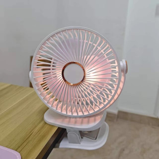 พัดลมพกพา พัดลมหนีบ มีไฟ ปรับได้ 3ระดับ C0169 3สี ชมพู ขาว น…