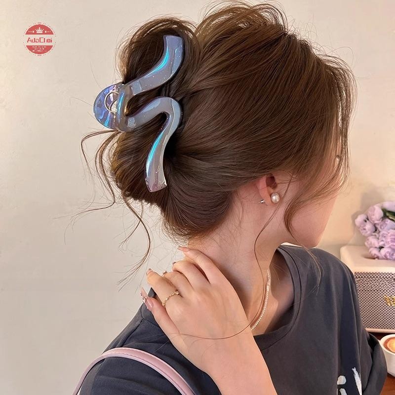 AdaChoi อารมณ์คลื่นขนาดใหญ่ผม Claw คลิปสําหรับผู้หญิงสาวผมหางม้า Hairpin Headdress แฟชั่นอุปกรณ์เสริมผมของขวัญ TH