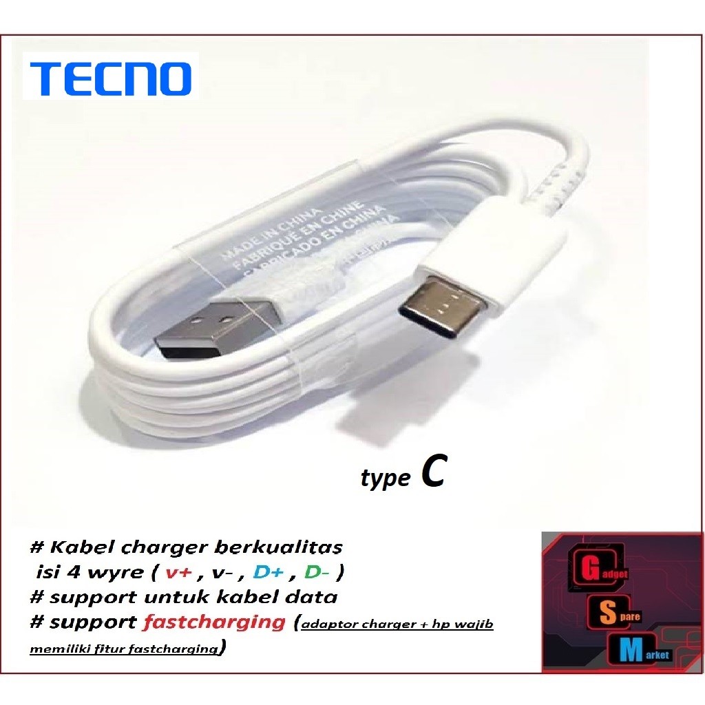 สายชาร์จ USb type C tecno camon 30 (CL6/CL6k) - camon 30 premier (CL9) - camon 30s (CLA5) - camon 30