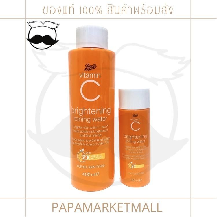 Boots วิตามิน ซี ไบรท์เทนนิ่ง โทนเนอร์ วอเตอร์ Boots Vitamin C Brightening Toning Water 100ml/400ml