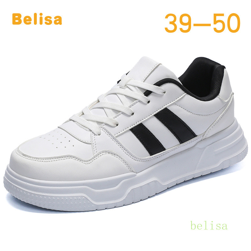 Big size:39-50 รองเท้าผ้าใบผู้ชาย,แฟชั่นหนังระบายอากาศกีฬารองเท้าลําลอง 47,48,49,50 ขนาดใหญ่
