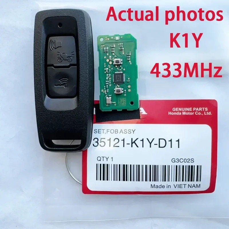 Honda PCX PCX160 กุญแจรีโมท 2022 433.92MHz ID47 ชิป 2 ปุ่ม K1Y สีดํา KYDZ กุญแจรถจักรยานยนต์