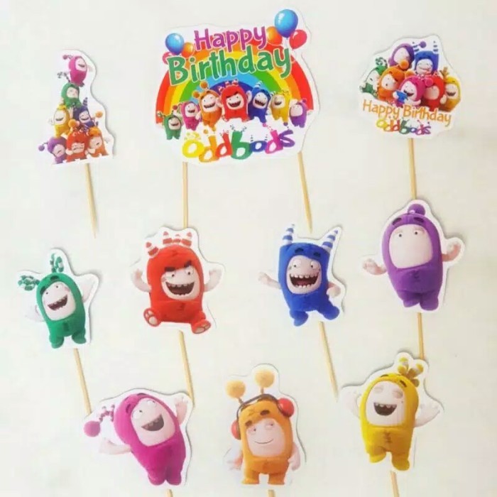 ตกแต่ง [besty_mart3] ท็อปเปอร์ชุดเดียว ท็อปเปอร์เค้ก ตกแต่งเค้กวันเกิด oddbods odds