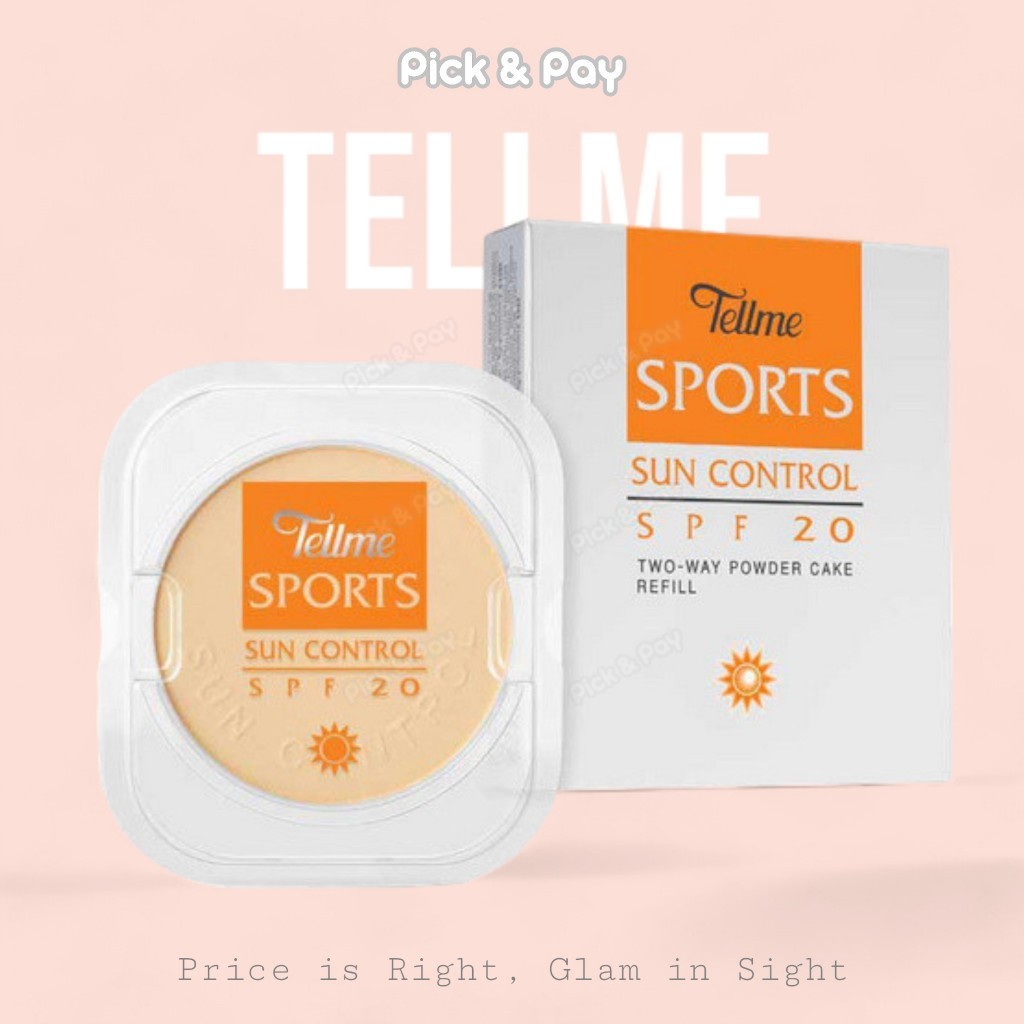 Tellme Sports Sun Control Two-Way Powder Cake refill SPF20 แป้งเค้กเท็ลมี สปอต ซัน ทู เวย์ พาวเดอร์ เค้ก รีฟิว 12กรัม