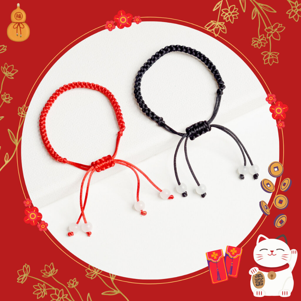 สร้อยข้อมือเชือก ด้ายแดง กำไลนำโชค ใส่แล้วจิตใจสงบ ใส่ได้ทุกคน l RR