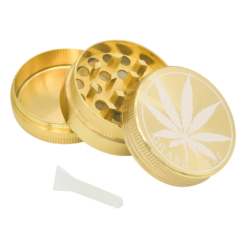 40mm ทองสีขาวใบไม้สมุนไพร grinder แบบพกพาขนาดเล็ก 4 ชั้นวัสดุโลหะบดเครื่องมือครัวของขวัญวันหยุด thumbnail 5