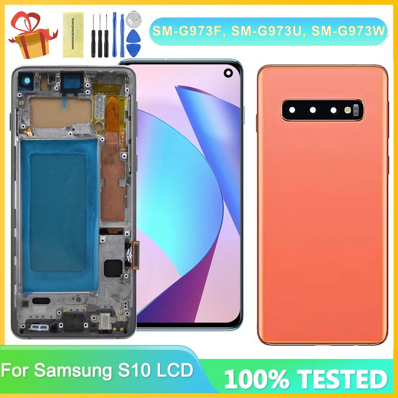 TFT สําหรับ Samsung S10 G973 SM-G973F SM-G973U SM-G973W LCD และ Touch Screen Digitizer Assembly Repl