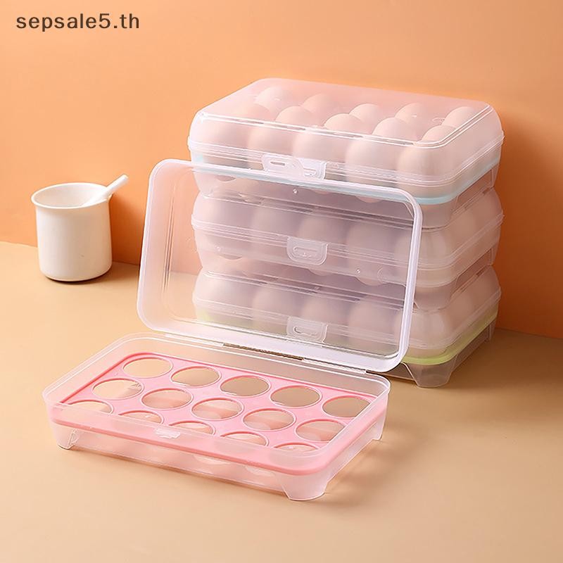 [บ้าน] 15กริดกล่องเก็บไข่กล่องไข่หน้ากรณีกล่องไข่ถาดพร้อมฝาปิดลิ้นชักตู้เย็นกรณีช่องการจัดเก็บชั้นวางไข่สนับสนุน {ไทย}