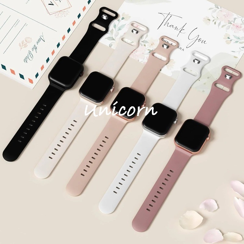 Band สําหรับสาย apple watch 46 มม.42 มม.40 มม.44 มม.41 มม.45 มม.49 มม.ซิลิโคน Correa สร้อยข้อมือ iwatch series10 9 8 7 6 ultra 2 se 3 5