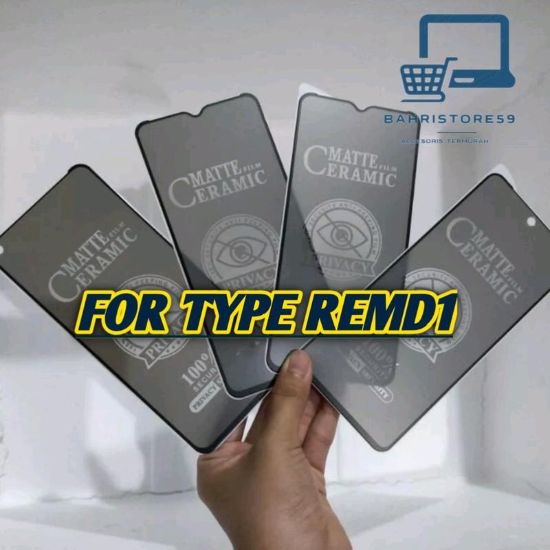 TEMPERED GLASS REDME1 CERAMIC SPY PRIVACY จากด้านมืด