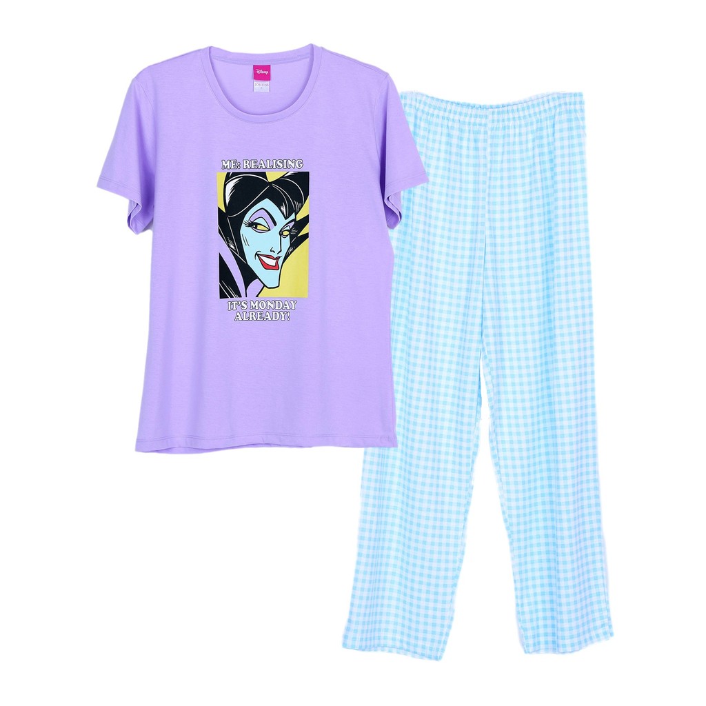 Josilins ชุดนอนผู้หญิง ลิขสิทธิ์ Disney Princess เสื้อคอกลม แขนสั้น กางเกงขายาว ผ้าคอตตอนยืด