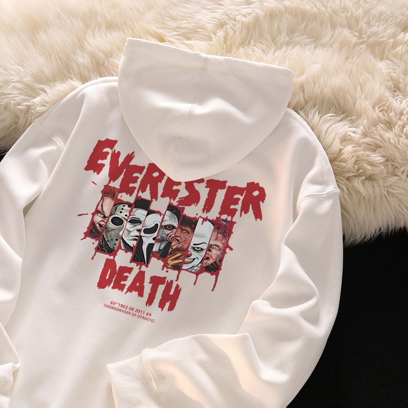 SELVZE (พร้อมส่งจากกรุงเทพ มาใน 3 วัน) Printed Hoodie วินเทจพิมพ์แขนยาว เสื้อฮู้ดแบบบาง P000392
