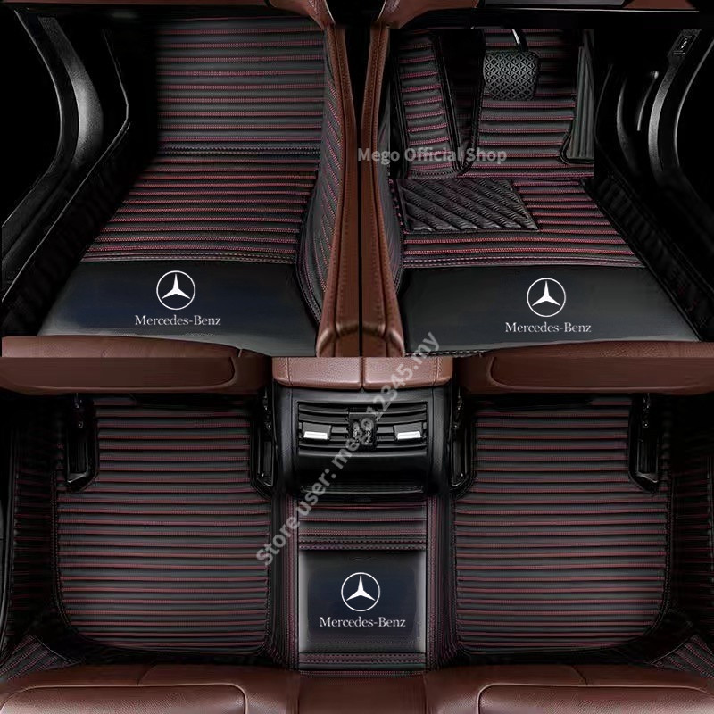 Mercedes Benz E-Class W124 W210 W211 W212 W213 E180,E200,E250,E63 ขวาไดรฟ์รถหนังพรมปูพื้นรถยนต์/พรมป