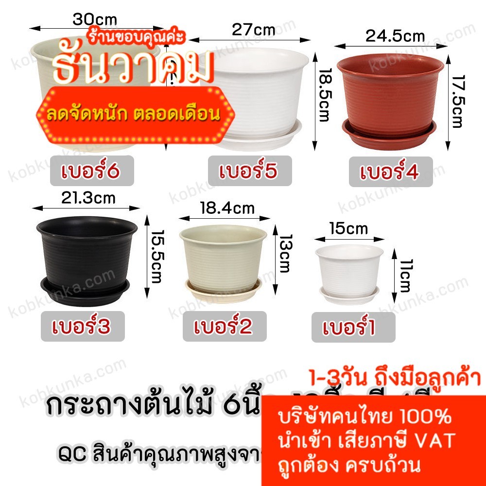 (ราคาถูกที่สุด ลงสินค้าวันแรก) กระถางต้นไม้ สไตล์ Minimal กระถางพลาสติก โมเดิร์น