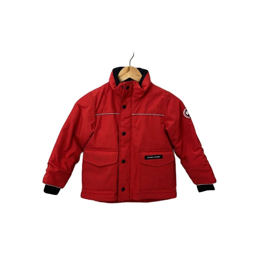 CANADA GOOSE Kids' Jacket with Scratches and Stains Missing Collar Attachment -- Polyester Red Direc