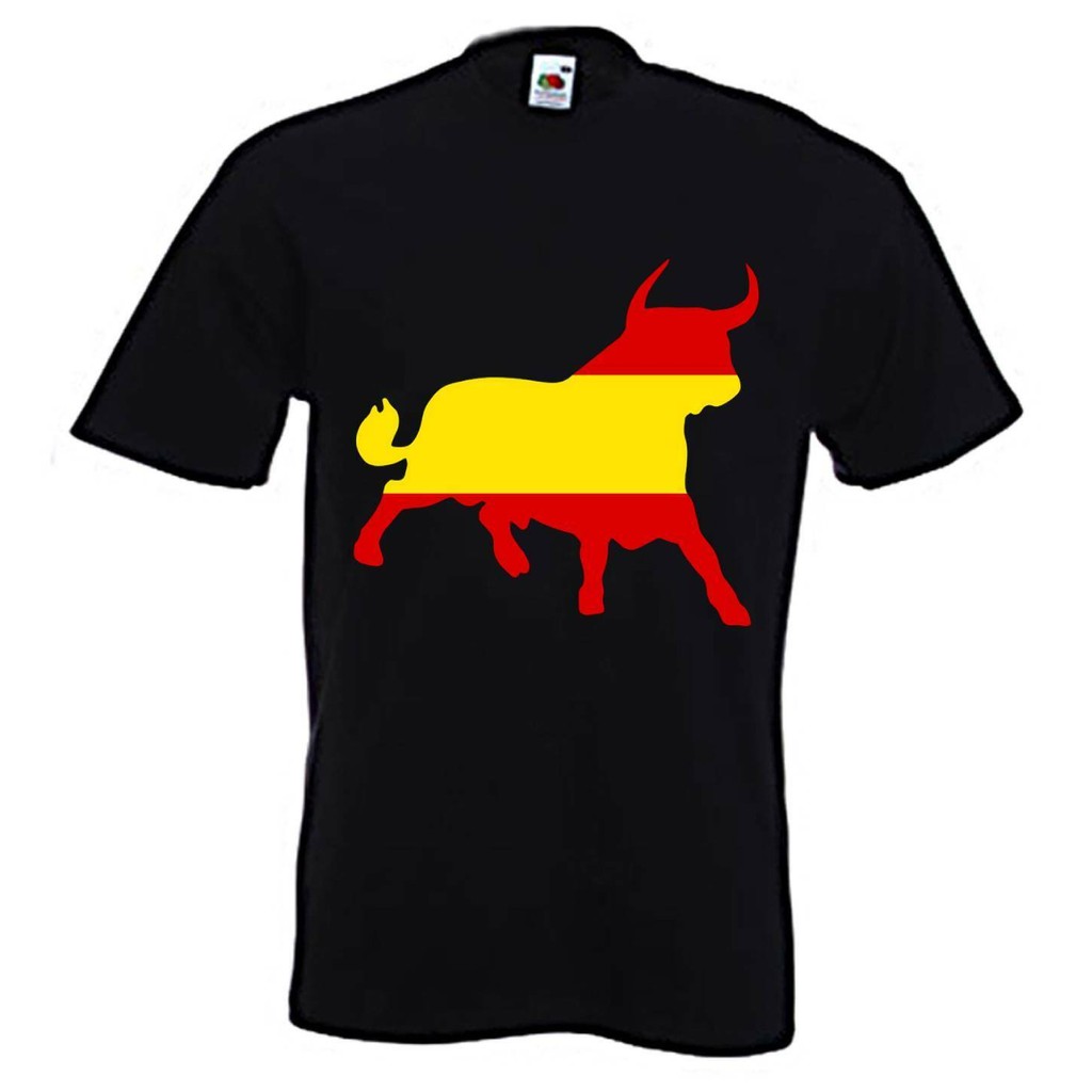 เสื้อยืด Spanish Bull - Espana Spain Flag El Toro Football Soccer - S ถึง 3Top