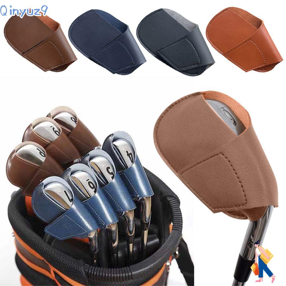 Qinyuz9 Golf Iron Head Cover อุปกรณ์เสริมหนังที่ใช้งานได้จริง Headcover ป้องกัน