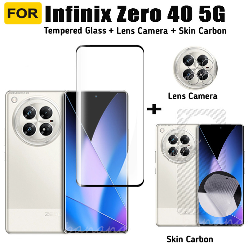 Infinix Zero 40 5G ฟิล์มกระจกนิรภัยคลุมทั้งหมดสําหรับ Infinix Zero40 ตัวป้องกันหน้าจอ 3 IN กระจกเลนส์กล้อง