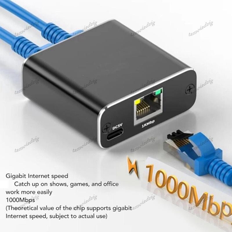 1 in 2 Out Gigabit Ethernet Splitter 1000Mbps ความเร็วสูง RJ45 เครือข่ายสายต่อ Cat5/5e/6/7/8 Splitte