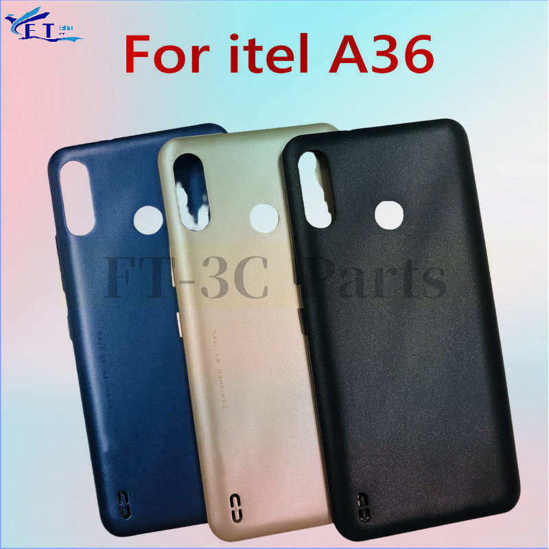 For itel A36 ฝาหลังแบตเตอรี่ด้านหลังด้านหลังประตูฝาครอบแบตเตอรี่อะไหล่ทดแทน