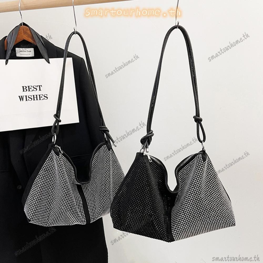 [smartourhome.th] กระเป๋า Rhinestone สําหรับผู้หญิง Sparkly กระเป๋าคลัทช์ Hobo กระเป๋าสําหรับ Party Club งานแต่งงาน