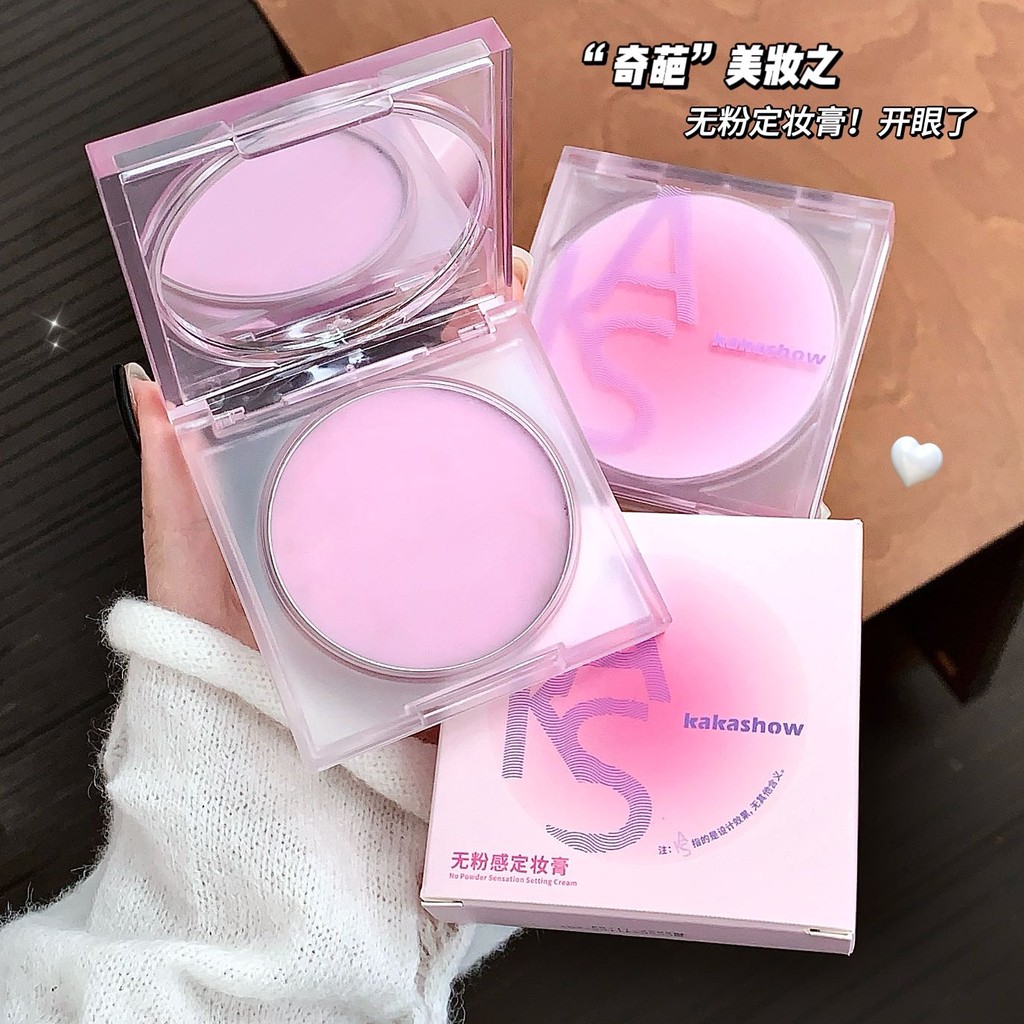 คาคาโชว์ สีม่วงการตั้งค่าผงผิวผิวใบหน้าธรรมชาติติดทนนานควบคุมความมันแป้งคอนทัวร์เครื่องสําอาง