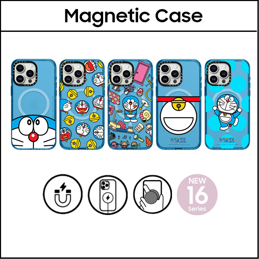 Caseti Doraemon เคสอะคริลิคพลาสติกแข็งสําหรับ iPhone 16 11 12 13 14 15 Plus Pro Max Casing