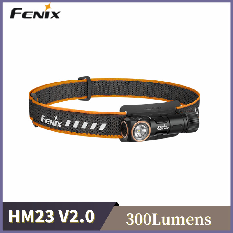 Fenix HM23 V2.0 ไฟหน้าน้ําหนักเบาพิเศษอเนกประสงค์ 300Lumens รวมแบตเตอรี่ AA