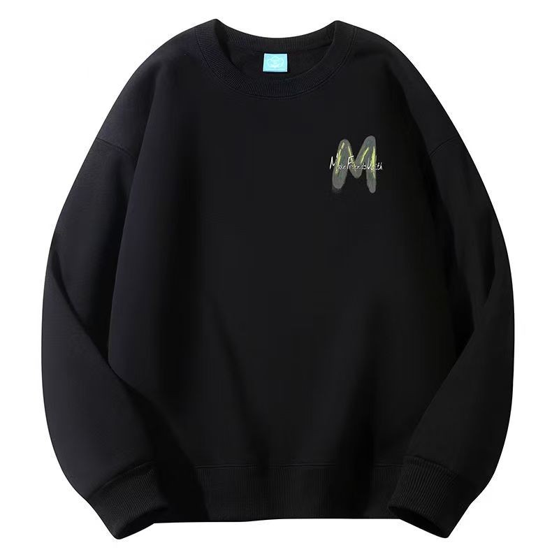 (จัดส่งตลอด 24 ชั่วโมง)Woo Right เสื้อสเวตเตอร์แบรนด์อินเทรนด์เรียบง่ายหลวมเสื้อผ้าอเนกประสงค์พิมพ์แขนยาว ไม่มีหมวก