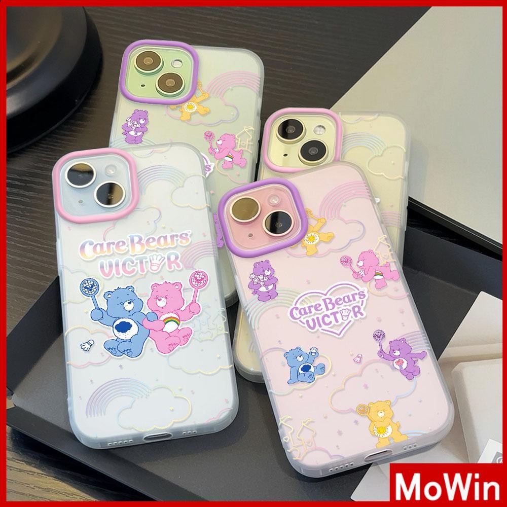 Movin - เคสใส iPhone16 11 Pro Max iPhone เคส TPU นิ่มป้องกันรอยนิ้วมือแบบด้าน หมีสีสันสดใสน่ารัก Compatible With iPhone15 Pro max iPhone14 13 12 Pro max XS XR 7 8 Plus