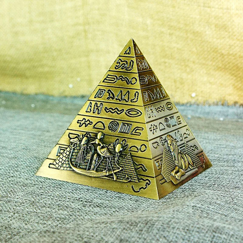 Egyptian Pyramids Figurine Pyramid Model Building Statue Home Office Desktop Decor Gift Souvenir(Bro
