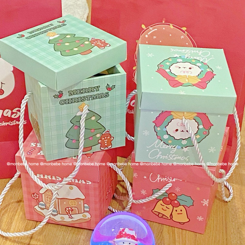 กล่องของขวัญคริสต์มาส กล่องกระดาษ คริสต์มาสใส่ของขวัญ พร้อมส่ง