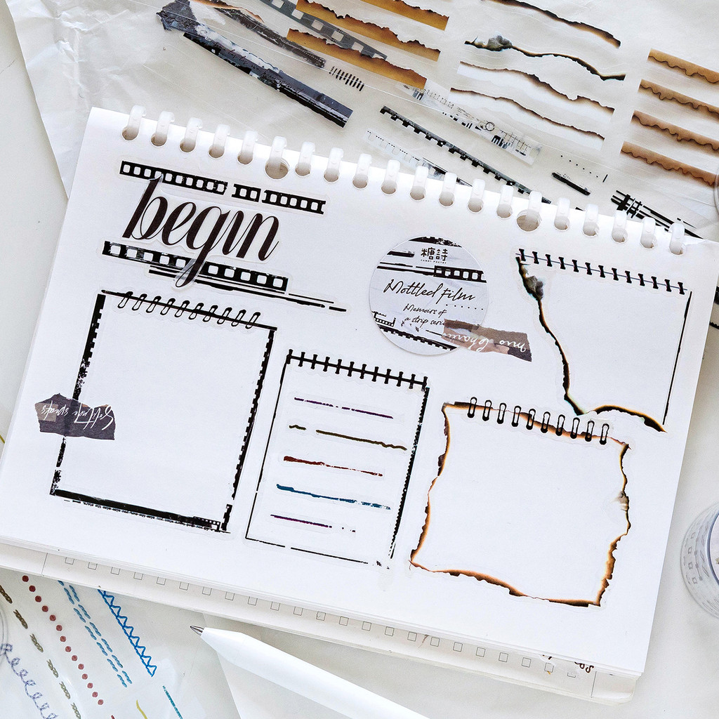 Journamm 50 มม.* 2 เมตร PET Retro ยาวตกแต่งเทปสติกเกอร์กาวตกแต่งวัสดุสติกเกอร์ป้าย Scrapbooking - รูปที่ 4