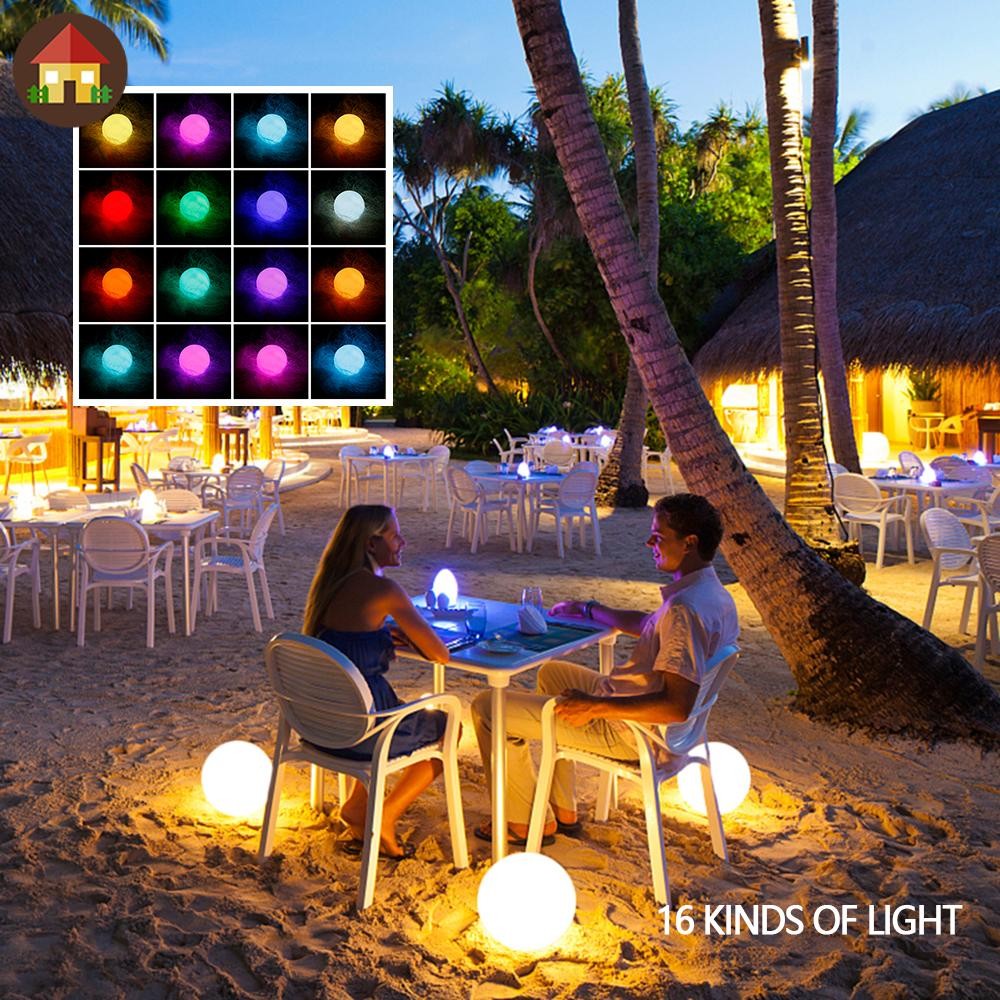 Led Night Light Ball LED เรืองแสง Ball Light w/Remote 16 RGB เปลี่ยนสี IP68 กันน้ํา LED ลอยไฟสระว่ายน้ํา Ball LED Ball โคมไฟข้างเตียง SHOPTKC4107