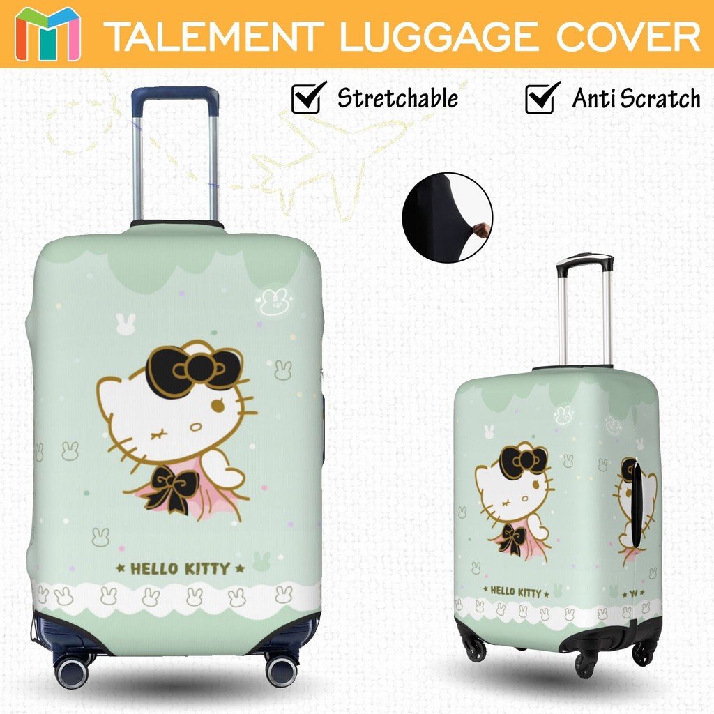 ผ้าคลุมกระเป๋าเดินทาง ป้องกันรอยขีดข่วน แบบยืดหยุ่น Hello Kitty Luggage Cover 18 20 22 24 26 28 30 3